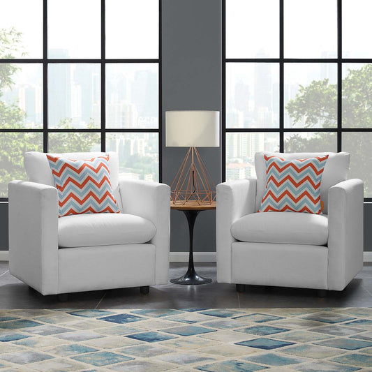 Corra Upholstered Accent Chair Set of 2, White