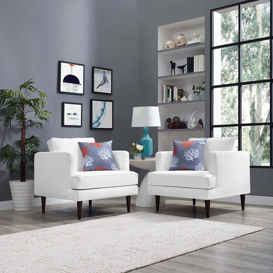 Alorra Fabric Accent Chair Set of 2, White