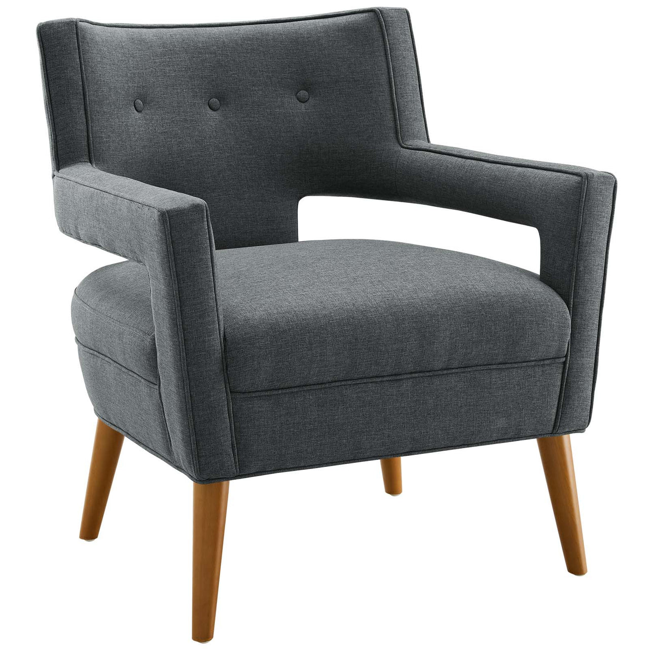 Alvyris Fabric Accent Chair Set of 2, Gray