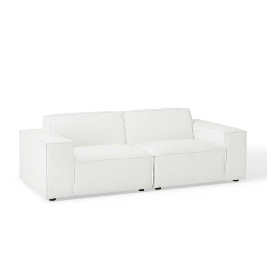 Phoenix Modular Loveseat Sectional, White