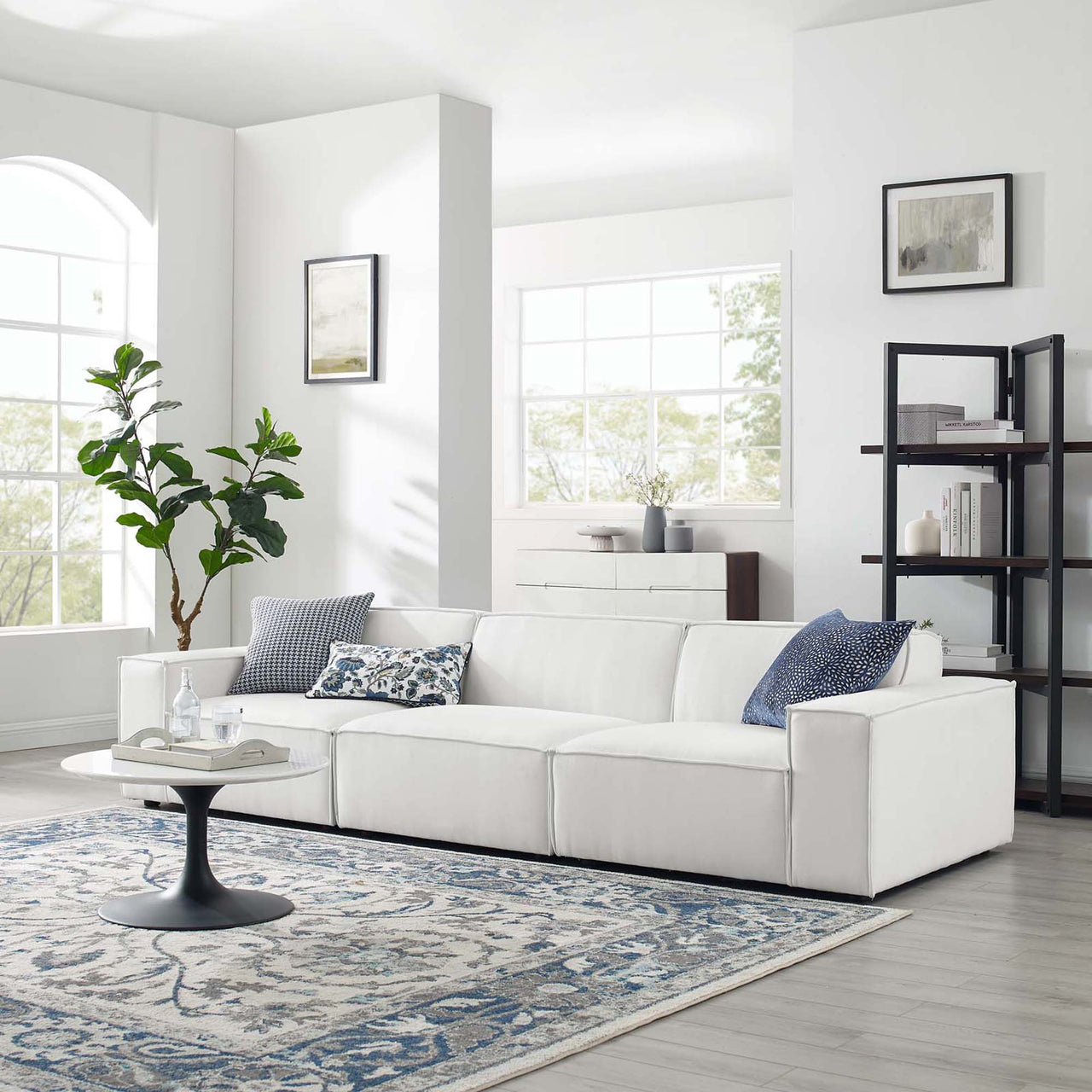 Phoenix 3-Piece Modular Sofa Sectional, White