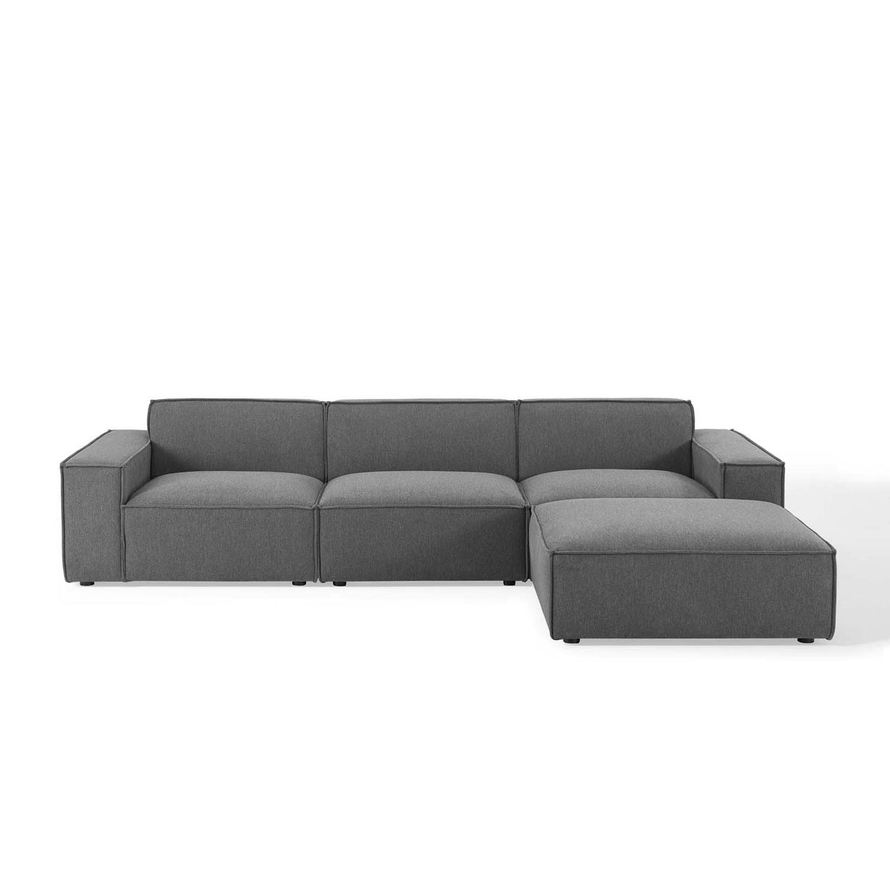 Phoenix 4-Piece Modular L-Shaped Sectional, Charcoal