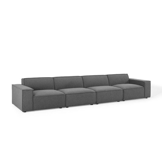 Phoenix 4-Piece Modular Sofa Sectional, Charcoal