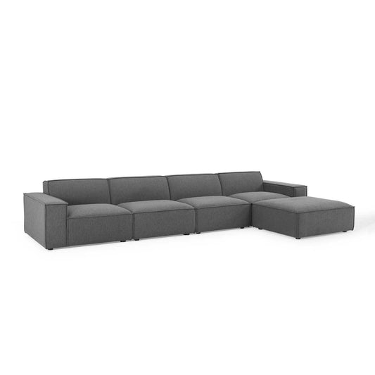 Phoenix 5-Piece Modular L-Shaped Sectional, Charcoal