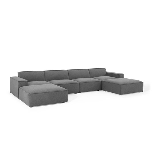 Phoenix 6-Piece Modular U-Shaped Sectional, Charcoal