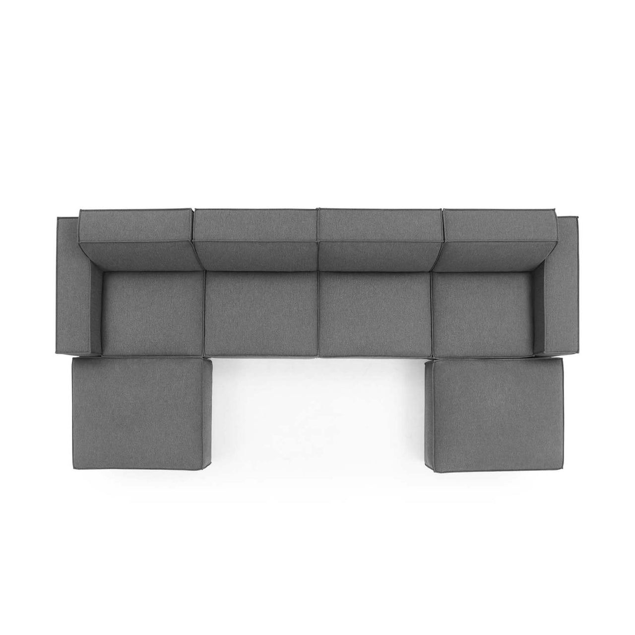 Phoenix 6-Piece Modular U-Shaped Sectional, Charcoal