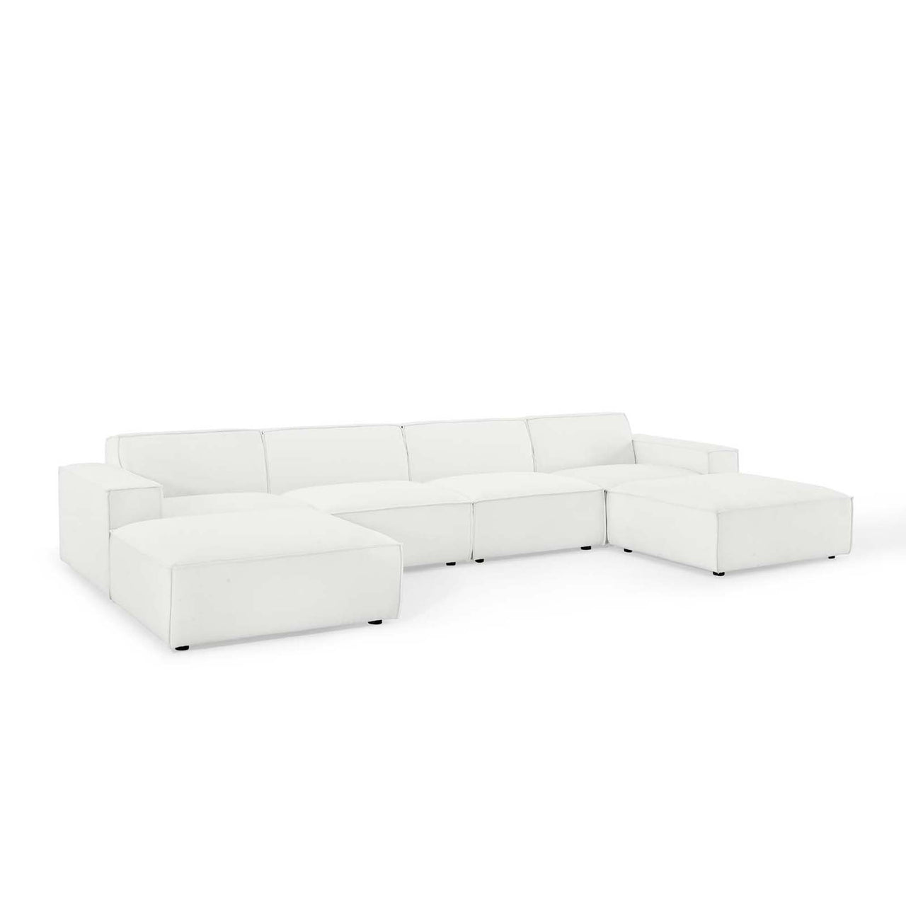 Phoenix 6-Piece Modular U-Shaped Sectional, White