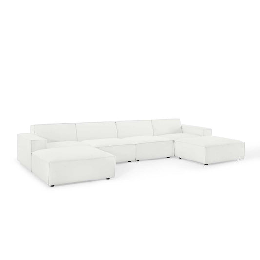 Phoenix 6-Piece Modular U-Shaped Sectional, White