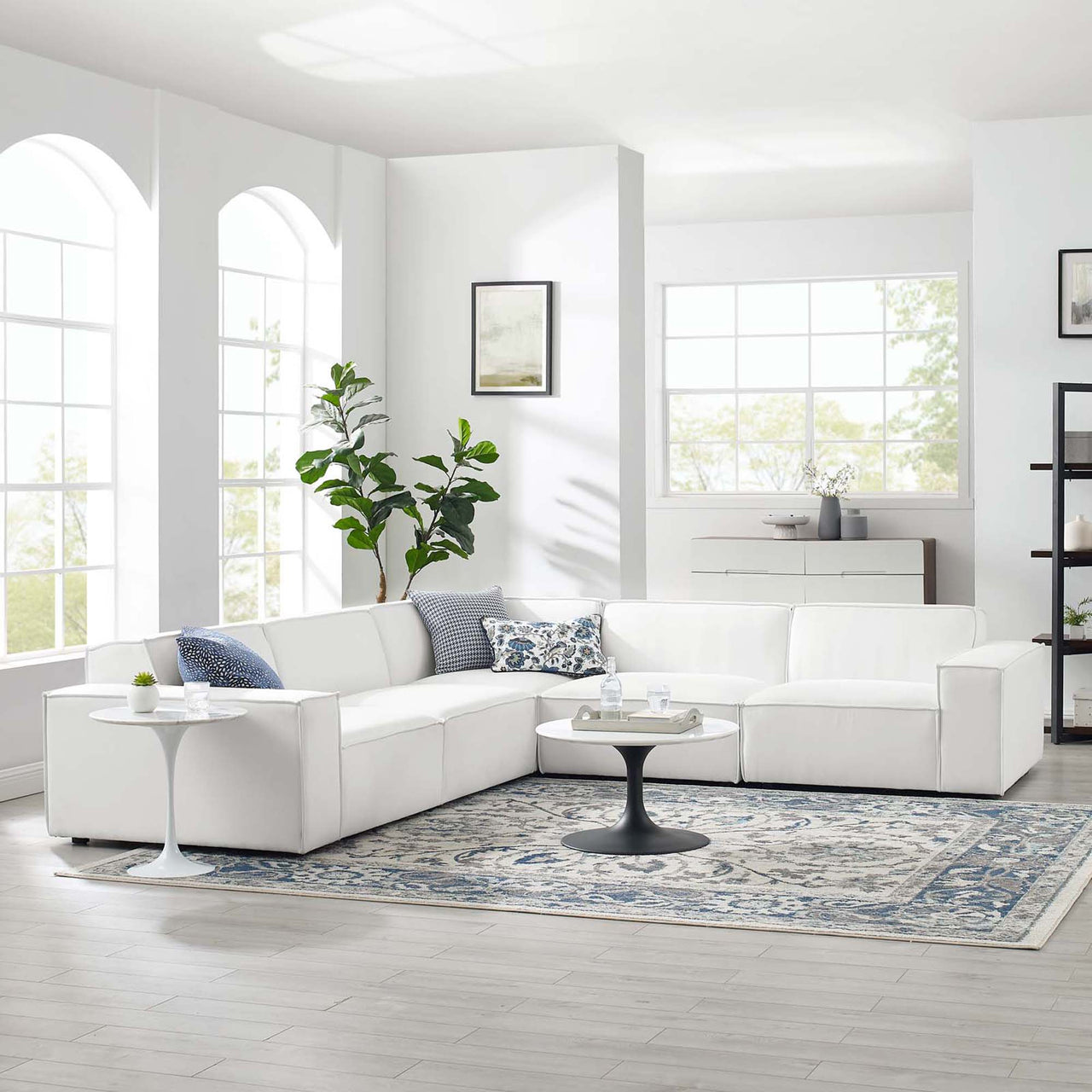 Phoenix 5-Piece Modular Corner Sectional, White