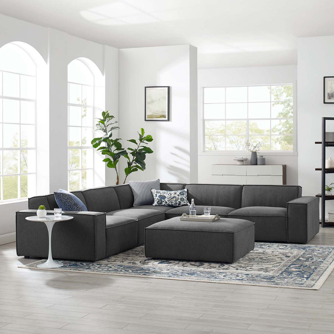 Phoenix 6-Piece Modular Sectional, Charcoal
