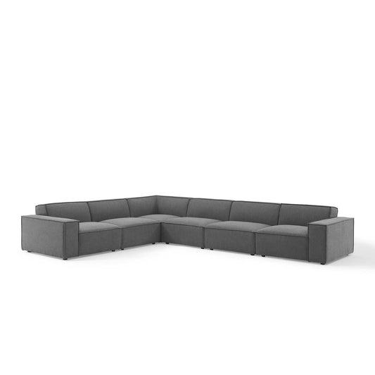 Phoenix 6-Piece Modular L-Shaped Corner Sectional, Charcoal