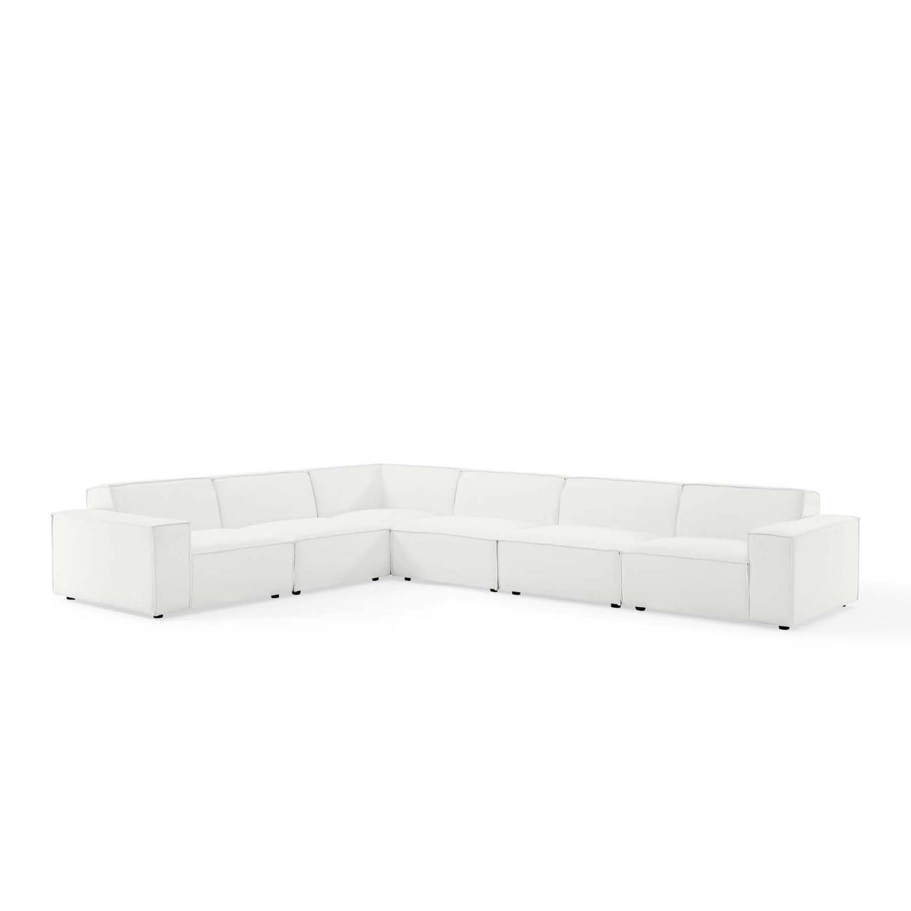 Phoenix 6-Piece Modular L-Shaped Corner Sectional, White