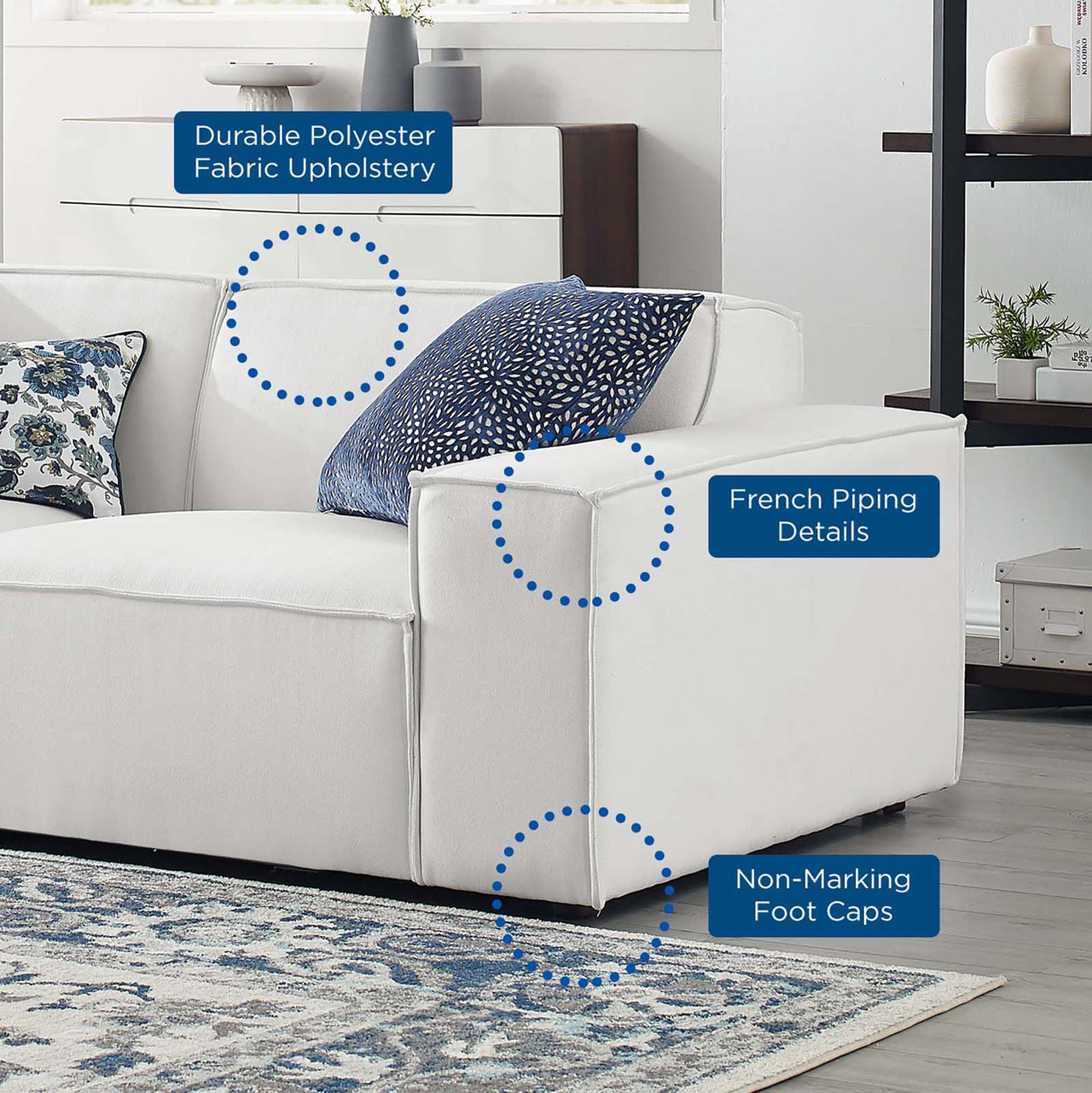 Phoenix 8-Piece U-Shaped Modular Sectional, White