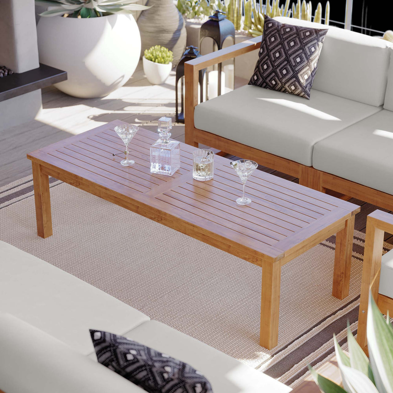 Rizer Alfresco Grade-A Teak Coffee Table, Natural Wood