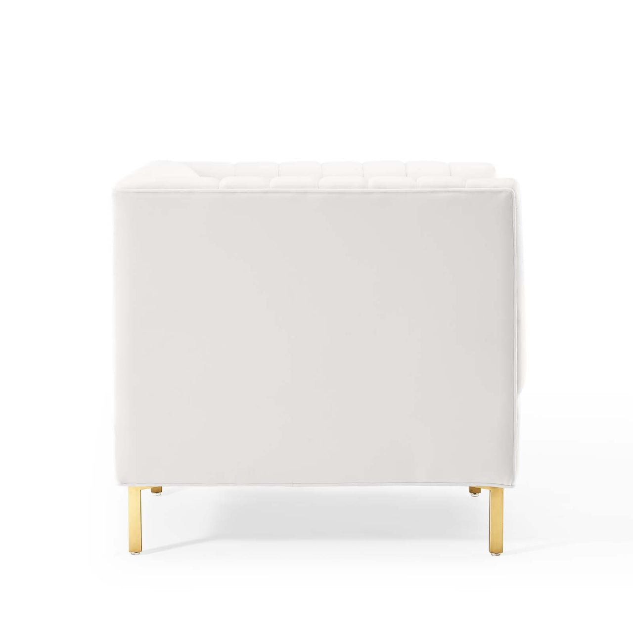 Dapper Upholstered Velvet Armchair, White