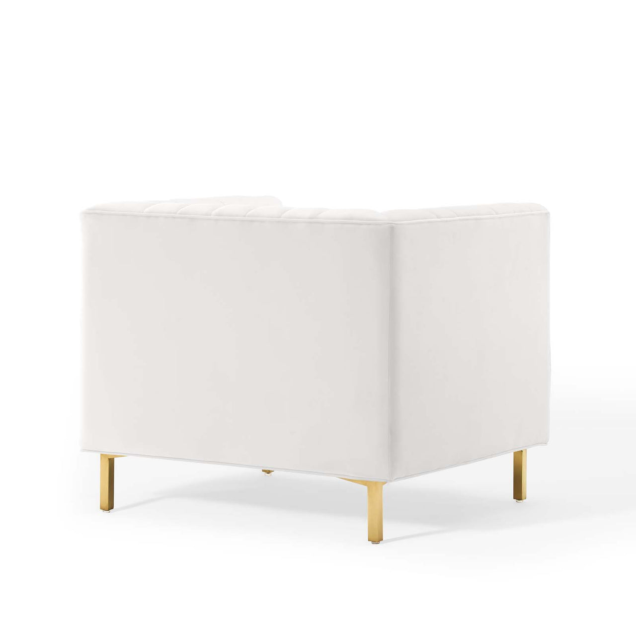 Dapper Upholstered Velvet Armchair, White