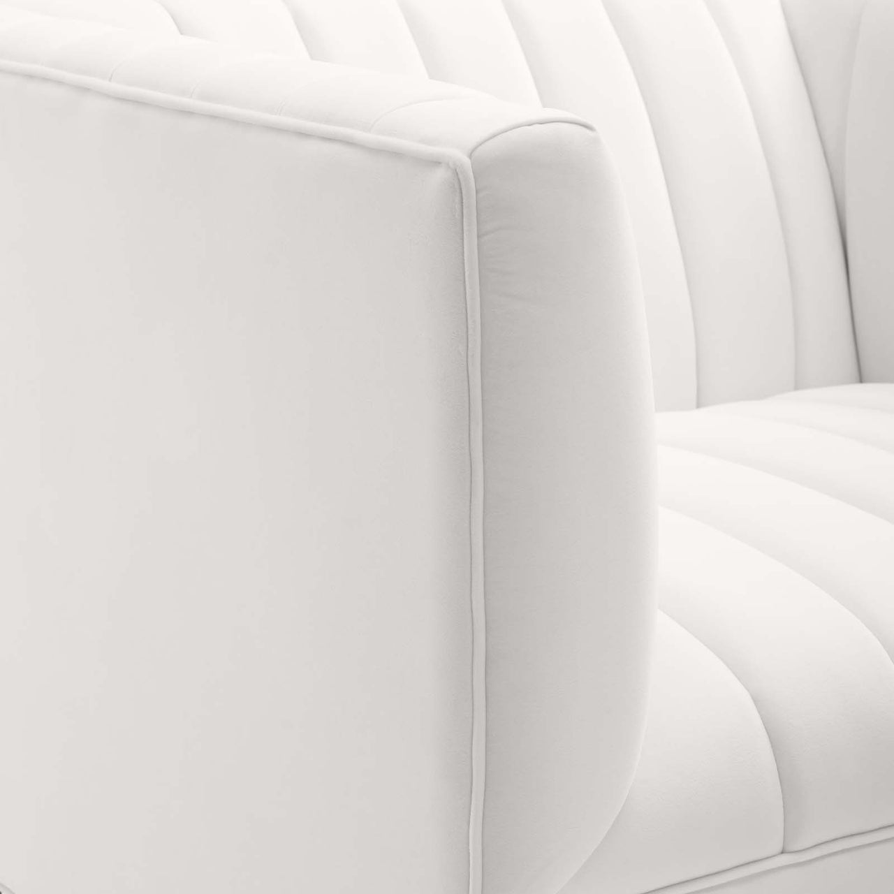 Dapper Upholstered Velvet Armchair, White