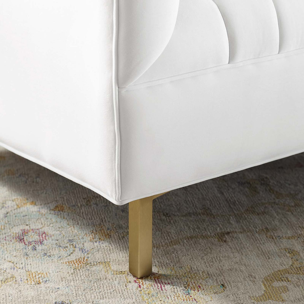 Dapper Upholstered Velvet Armchair, White