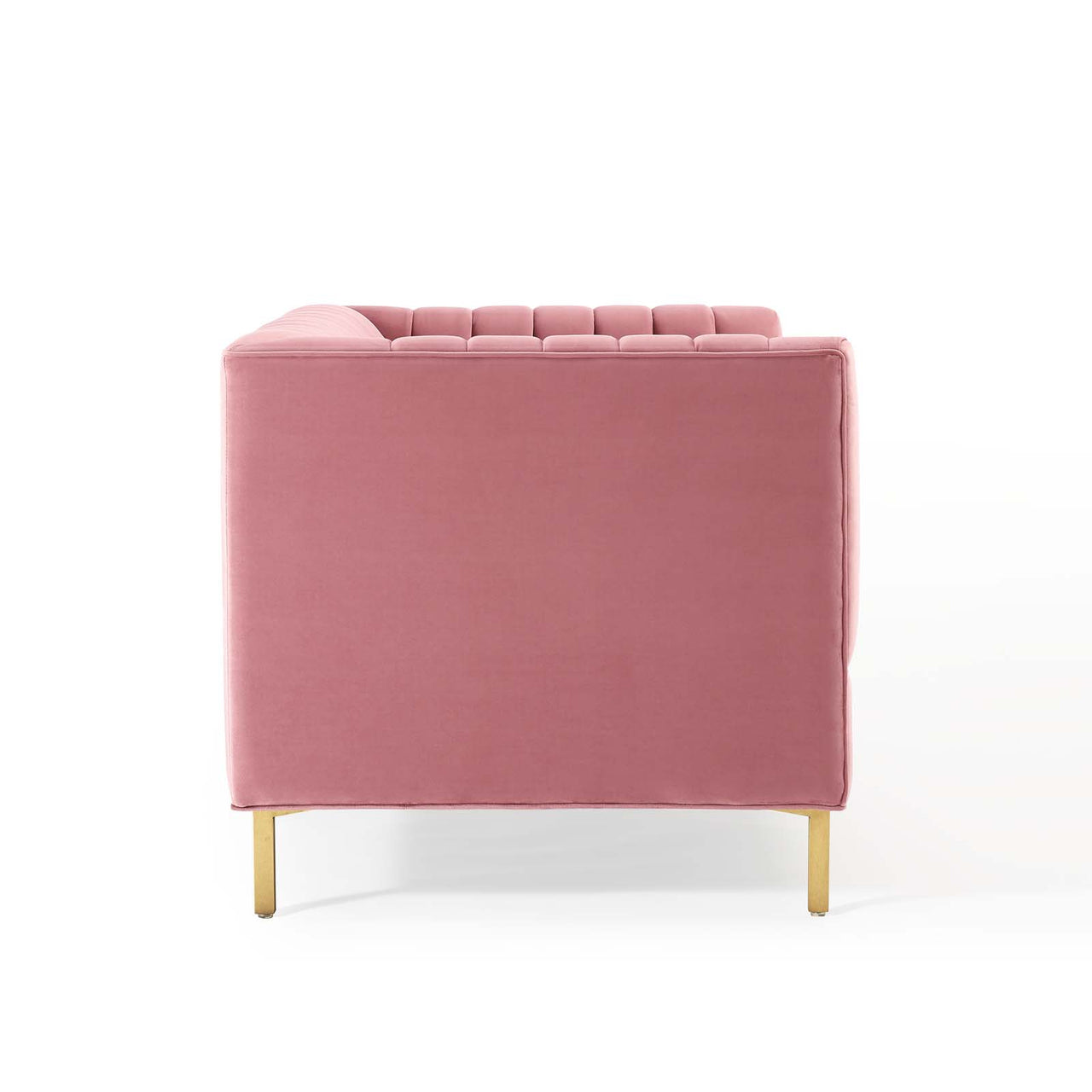 Dapper Upholstered Velvet Loveseat, Dusty Rose