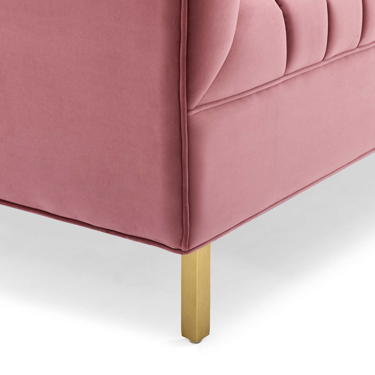 Dapper Upholstered Velvet Loveseat, Dusty Rose