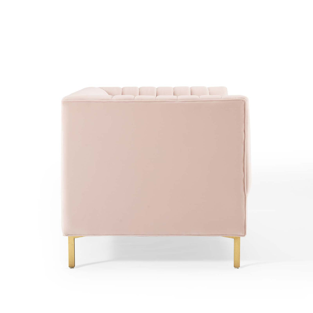 Dapper Upholstered Velvet Loveseat, Pink