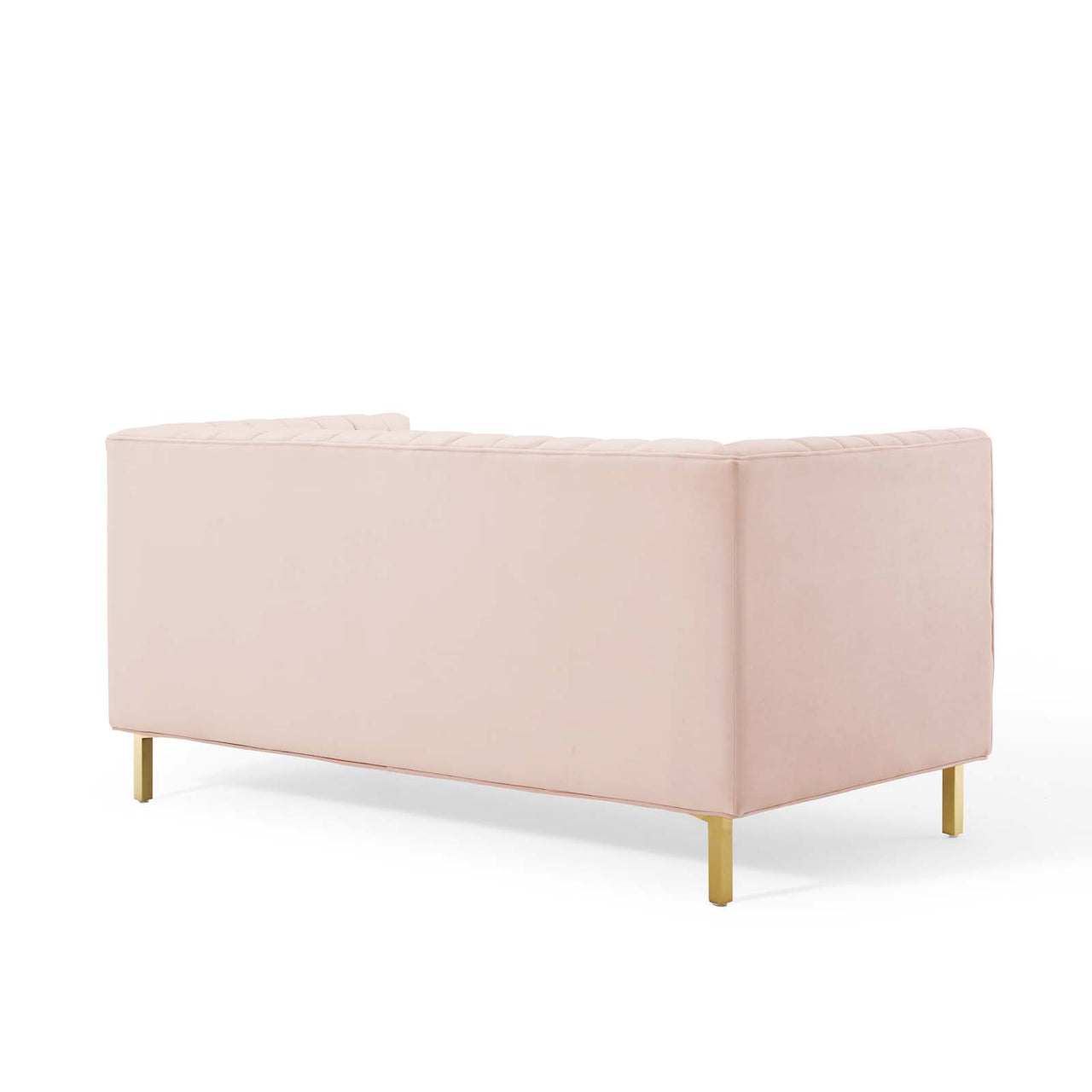Dapper Upholstered Velvet Loveseat, Pink
