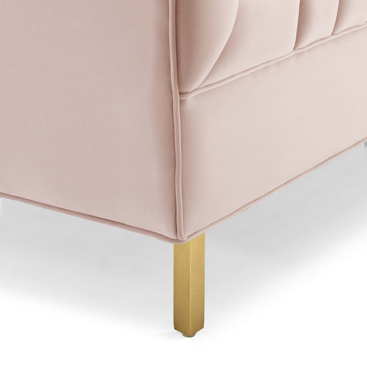Dapper Upholstered Velvet Loveseat, Pink