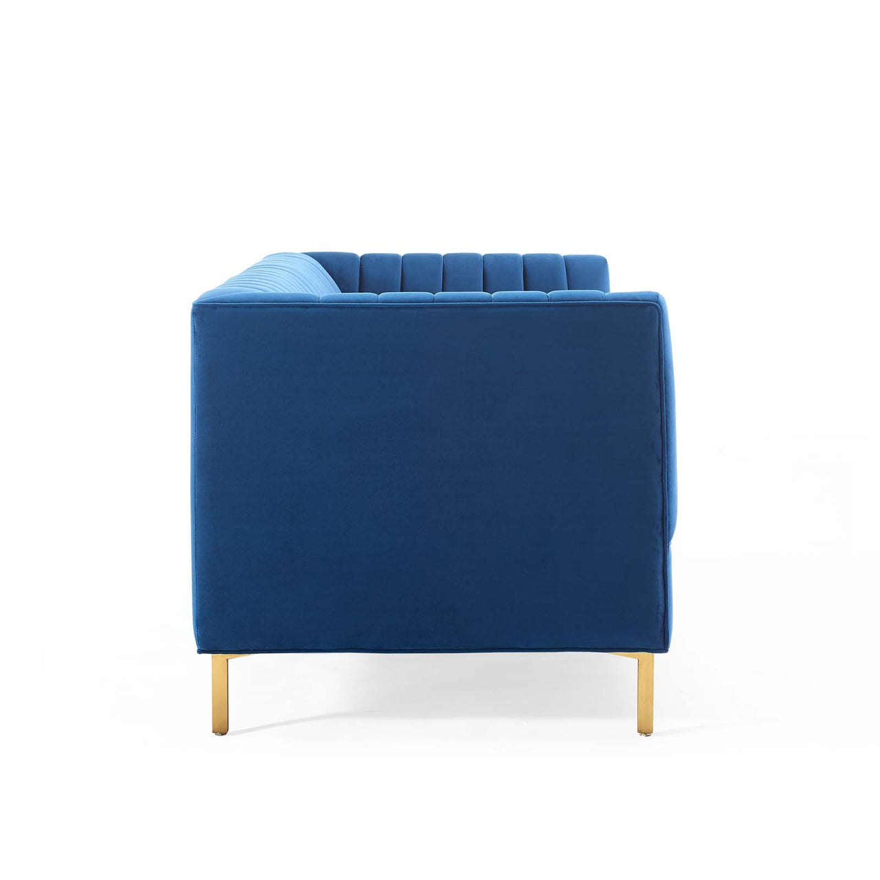 Dapper Upholstered Velvet Sofa, Navy