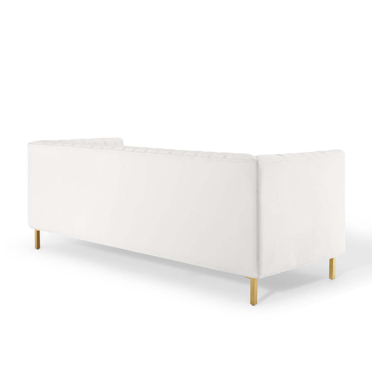 Dapper Upholstered Velvet Sofa, White