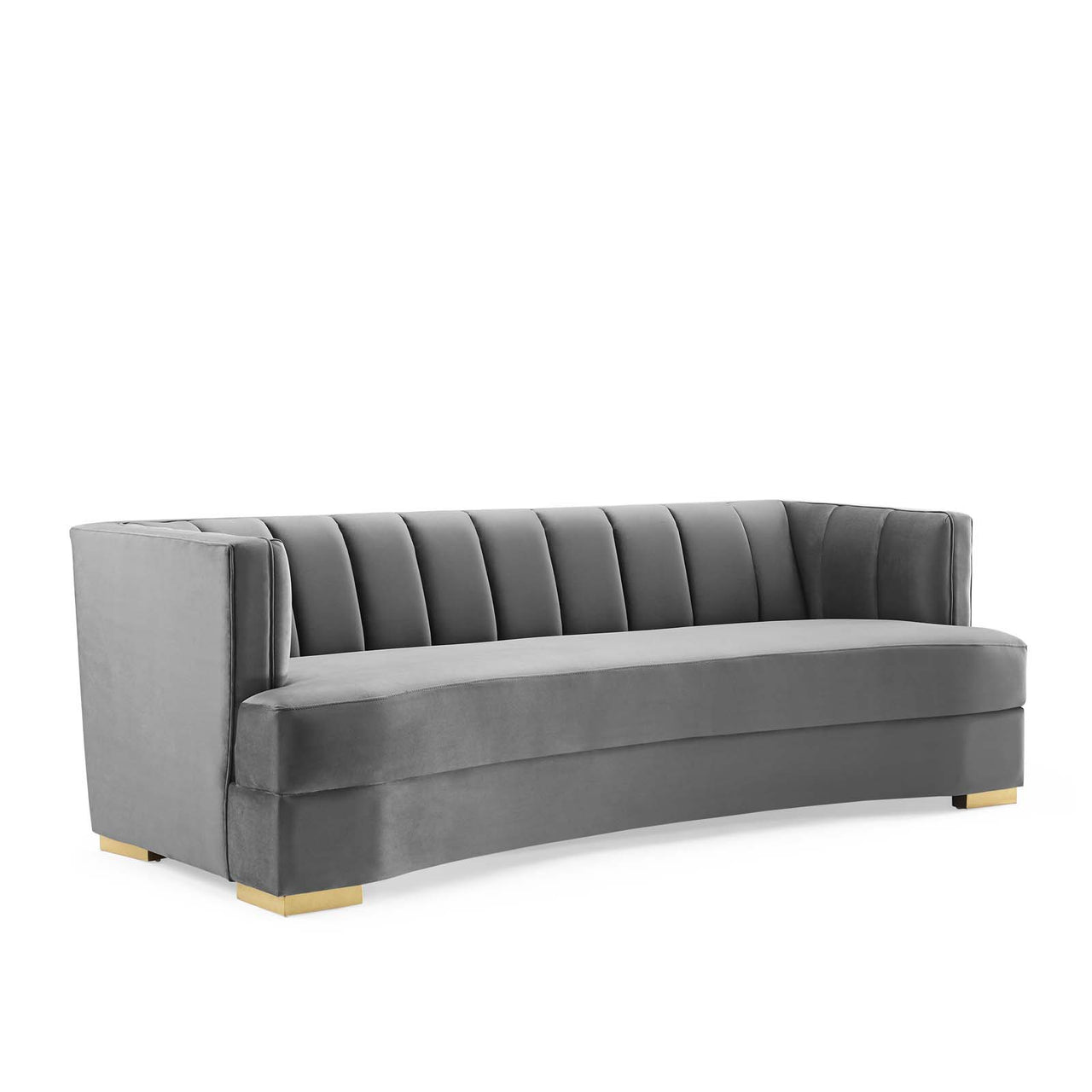 Corviere Velvet Sofa, Gray