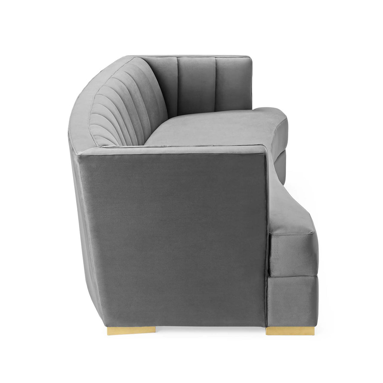 Corviere Velvet Sofa, Gray