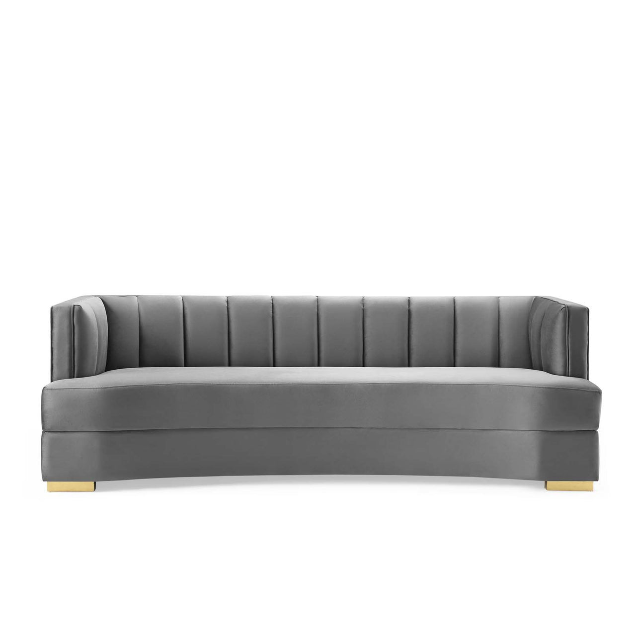 Corviere Velvet Sofa, Gray