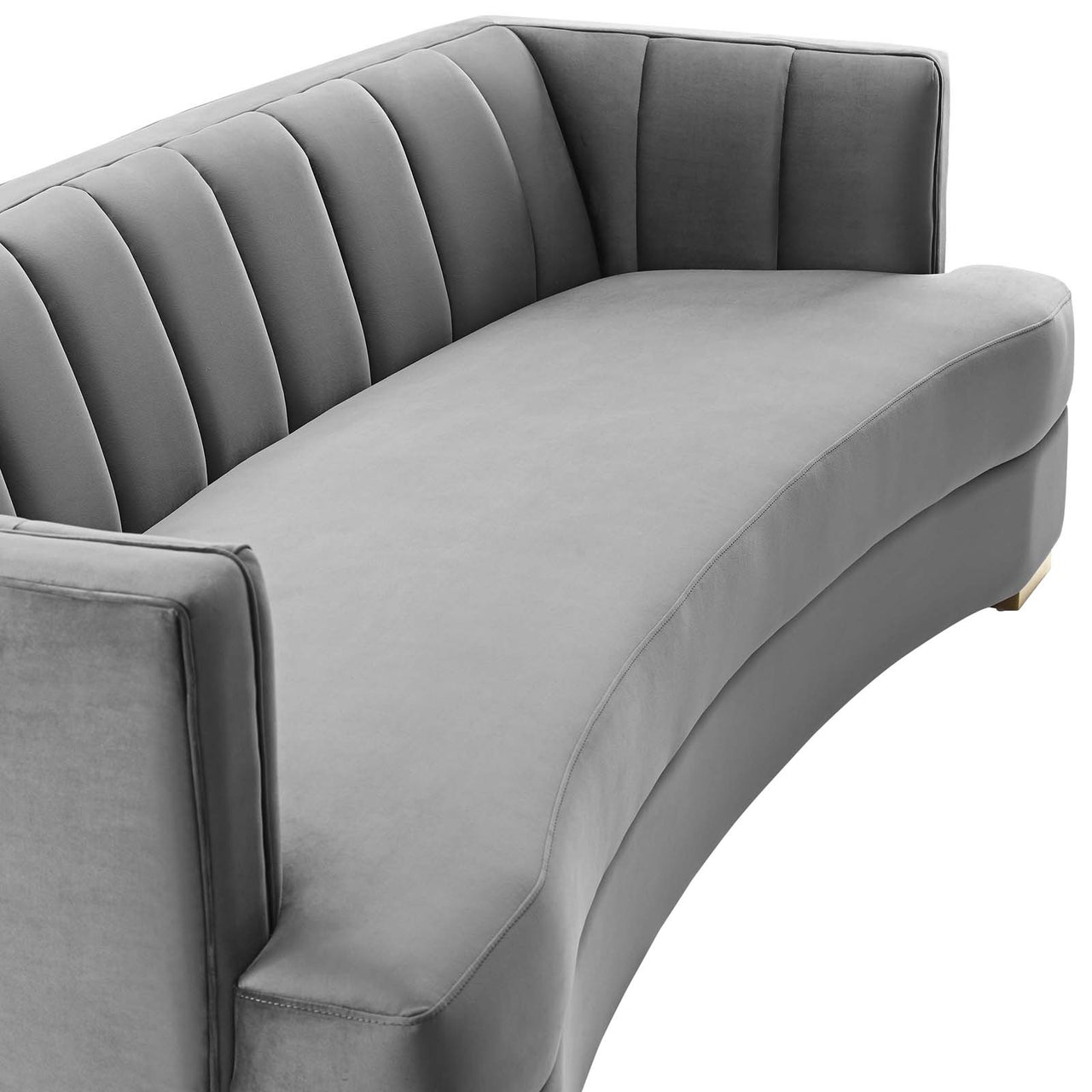 Corviere Velvet Sofa, Gray