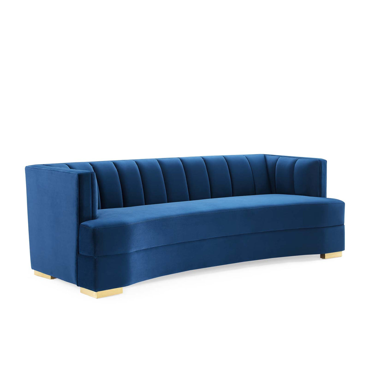 Corviere Velvet Sofa, Navy