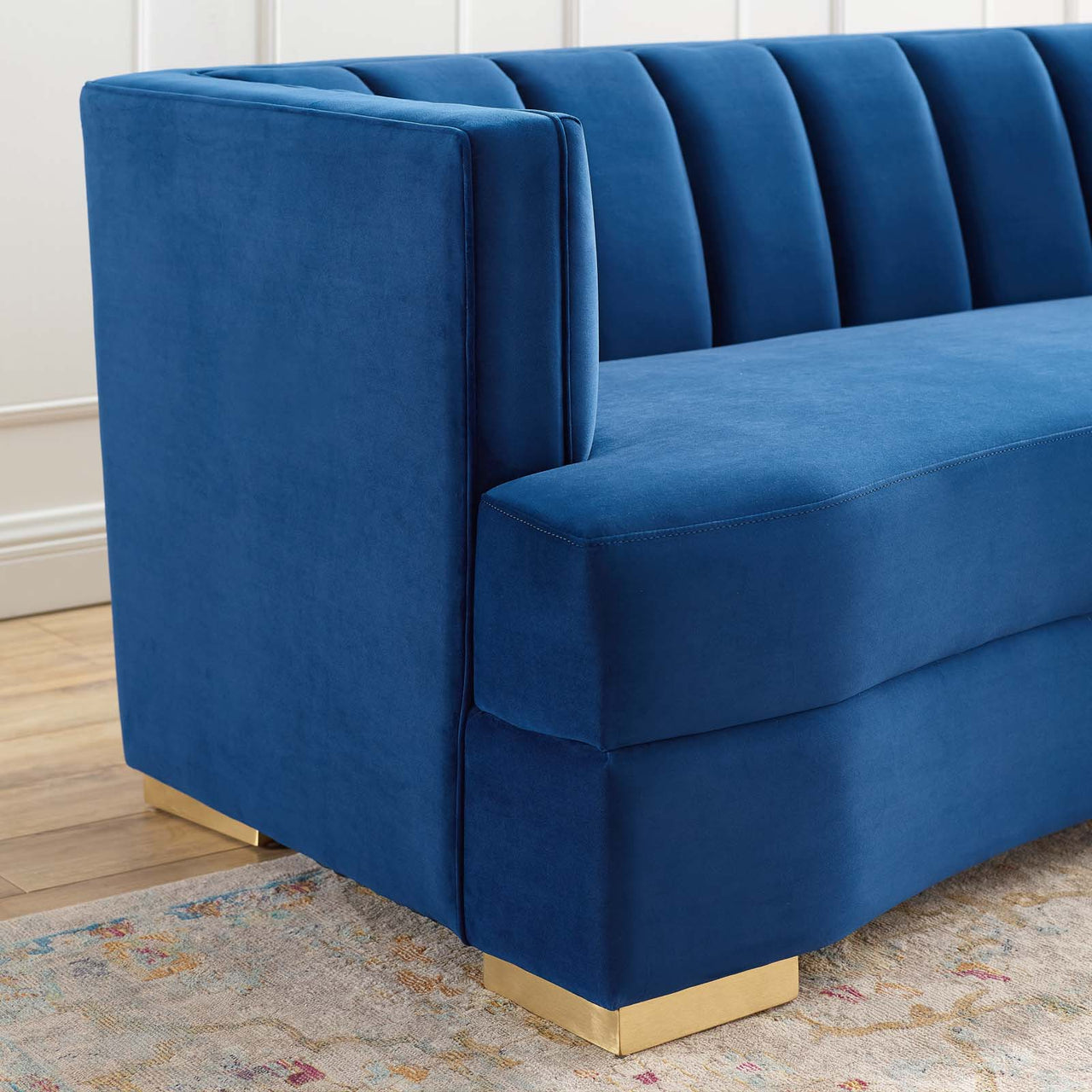 Corviere Velvet Sofa, Navy