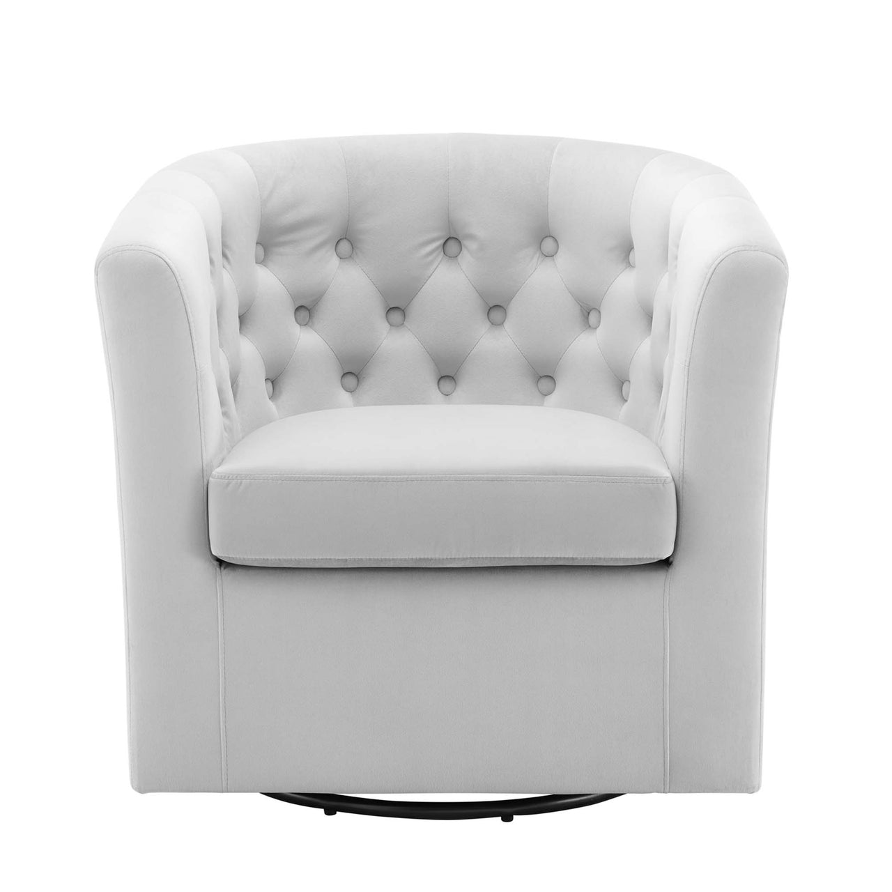 Alessa Upholstered Velvet Swivel Armchair, Light Gray