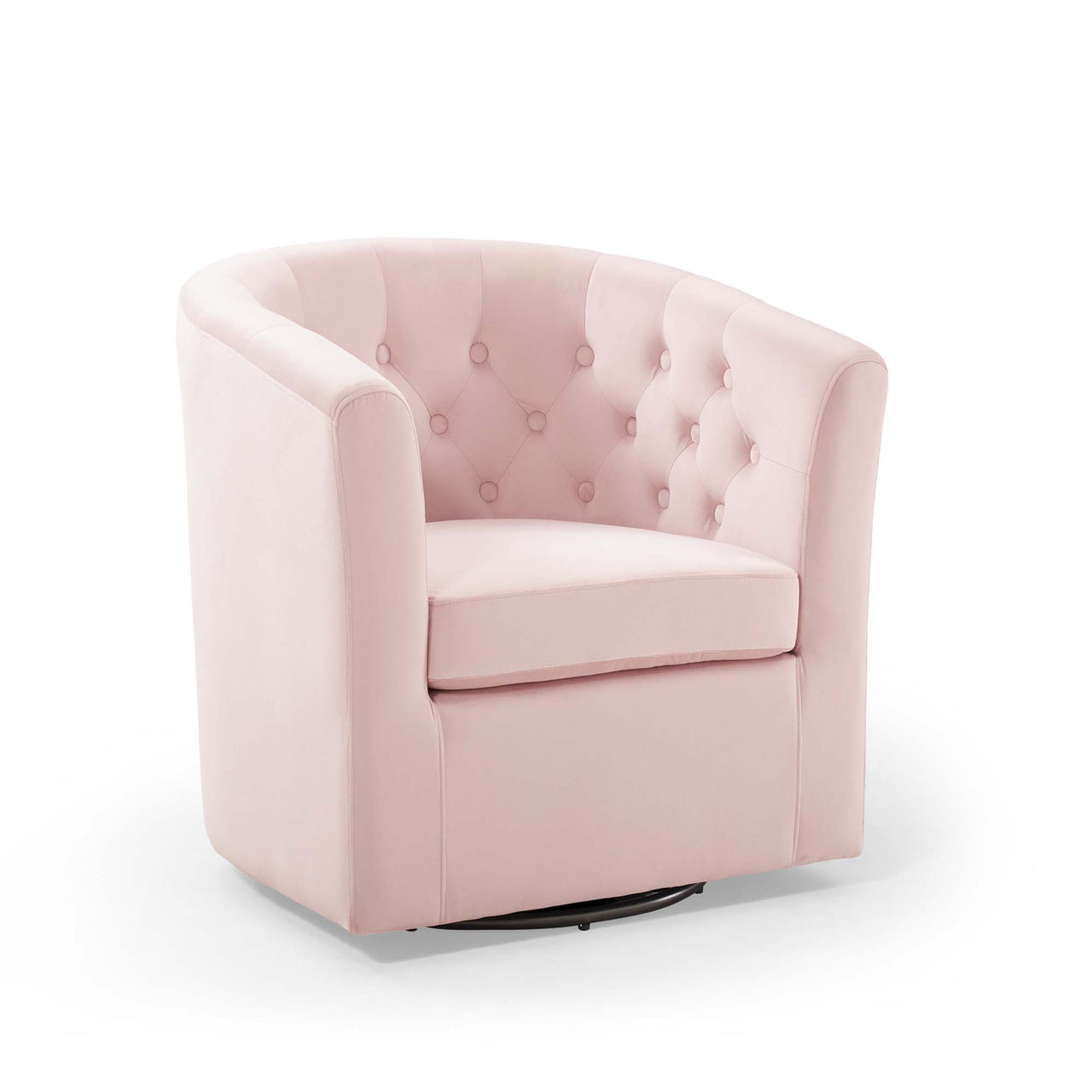 Alessa Upholstered Velvet Swivel Armchair, Pink