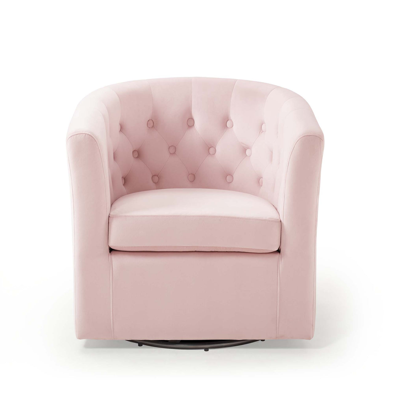 Alessa Upholstered Velvet Swivel Armchair, Pink