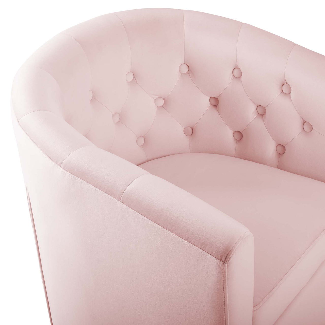 Alessa Upholstered Velvet Swivel Armchair, Pink