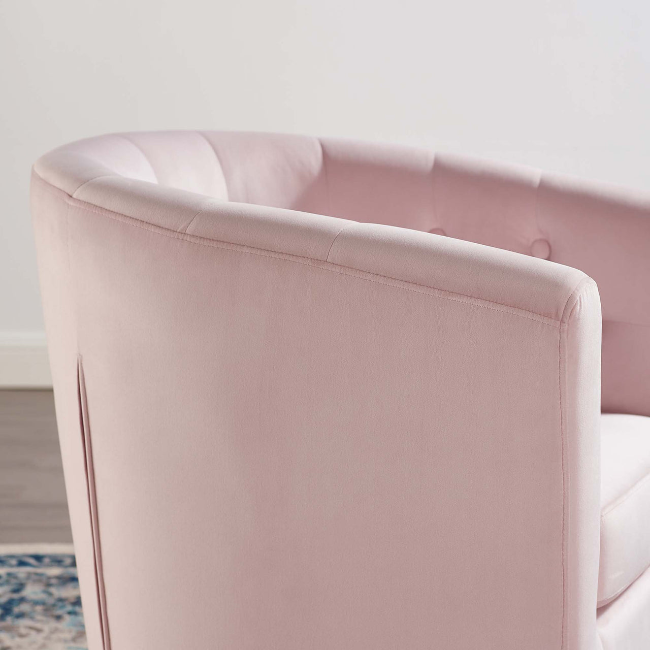 Alessa Upholstered Velvet Swivel Armchair, Pink