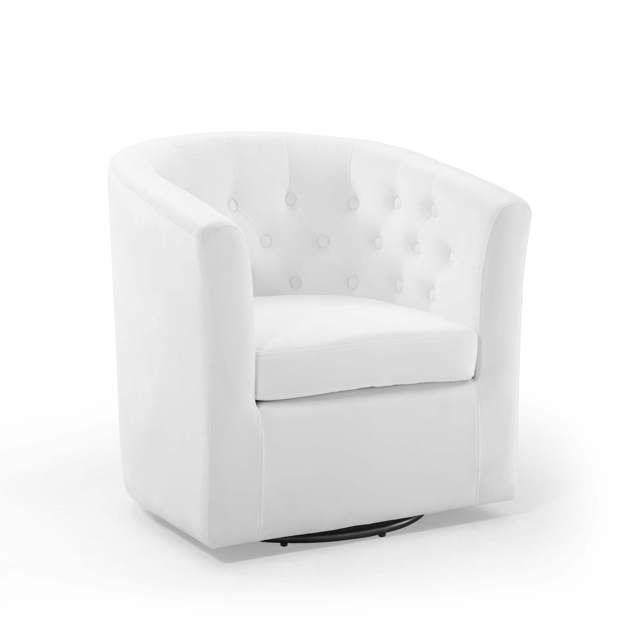 Alessa Upholstered Velvet Swivel Armchair, White