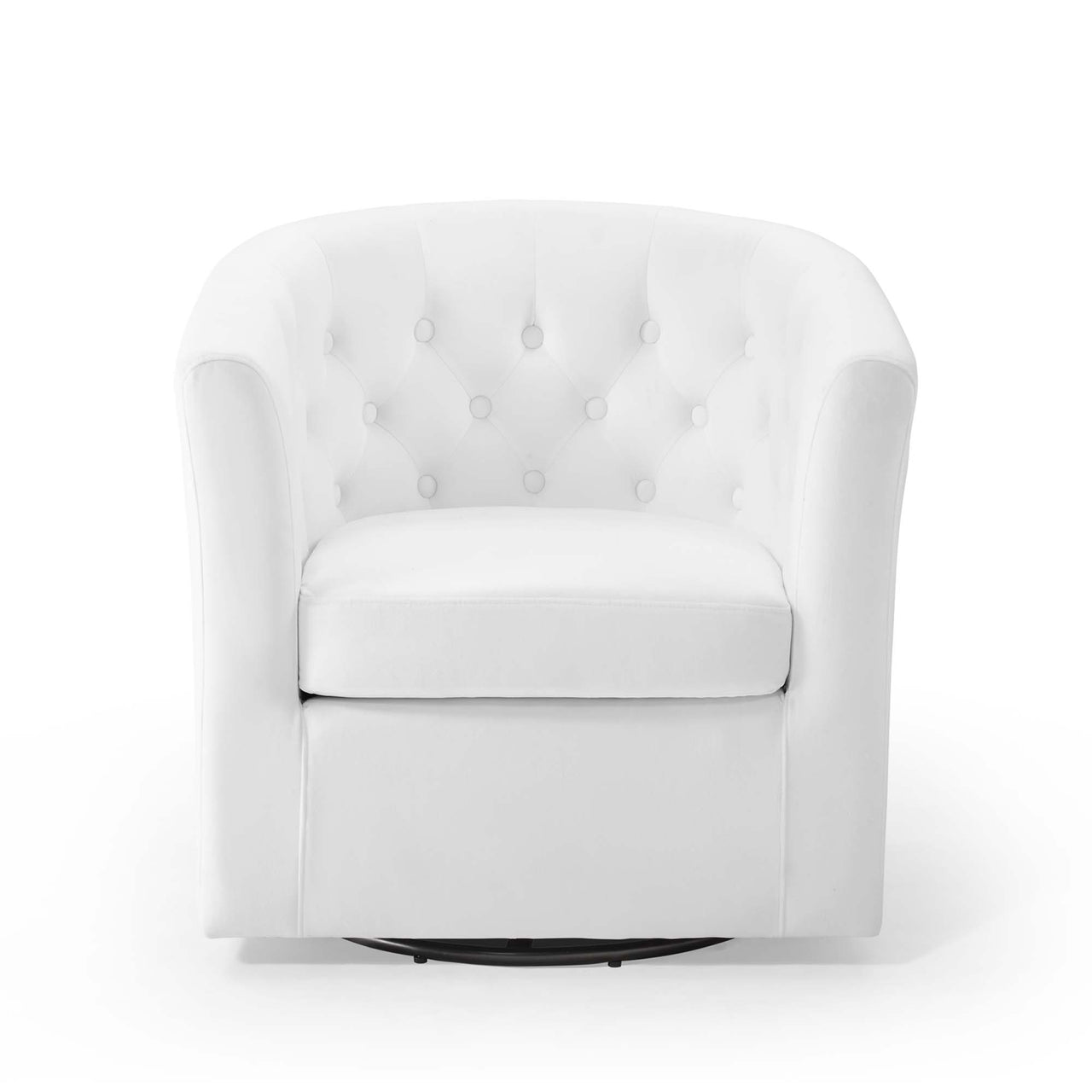 Alessa Upholstered Velvet Swivel Armchair, White