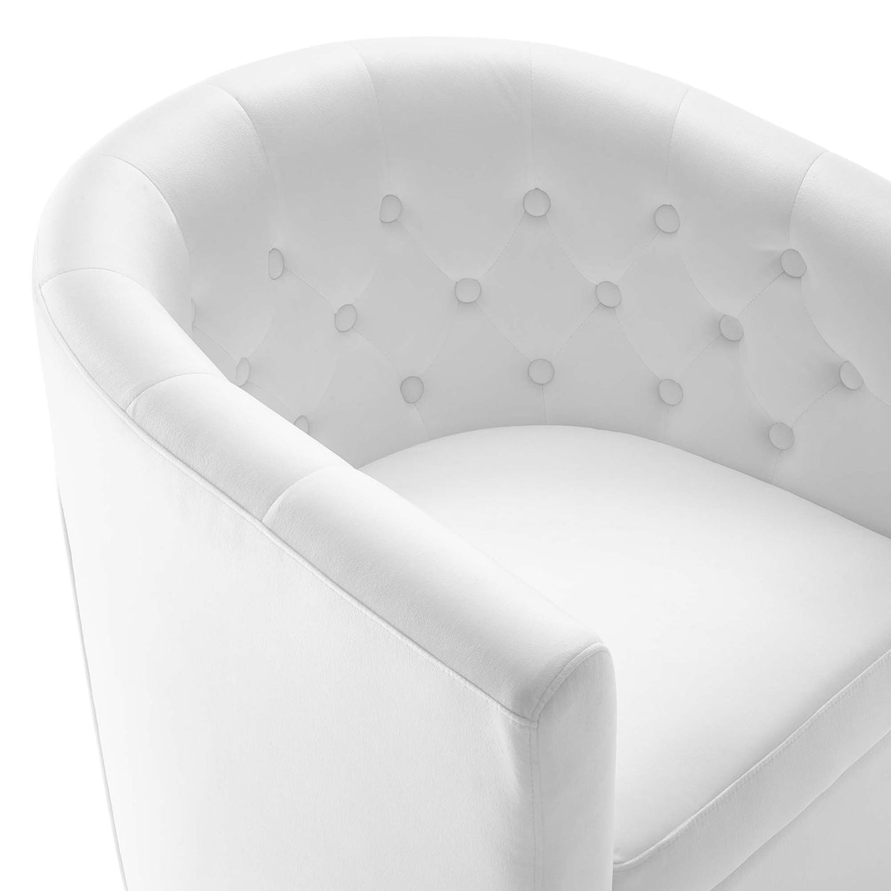 Alessa Upholstered Velvet Swivel Armchair, White