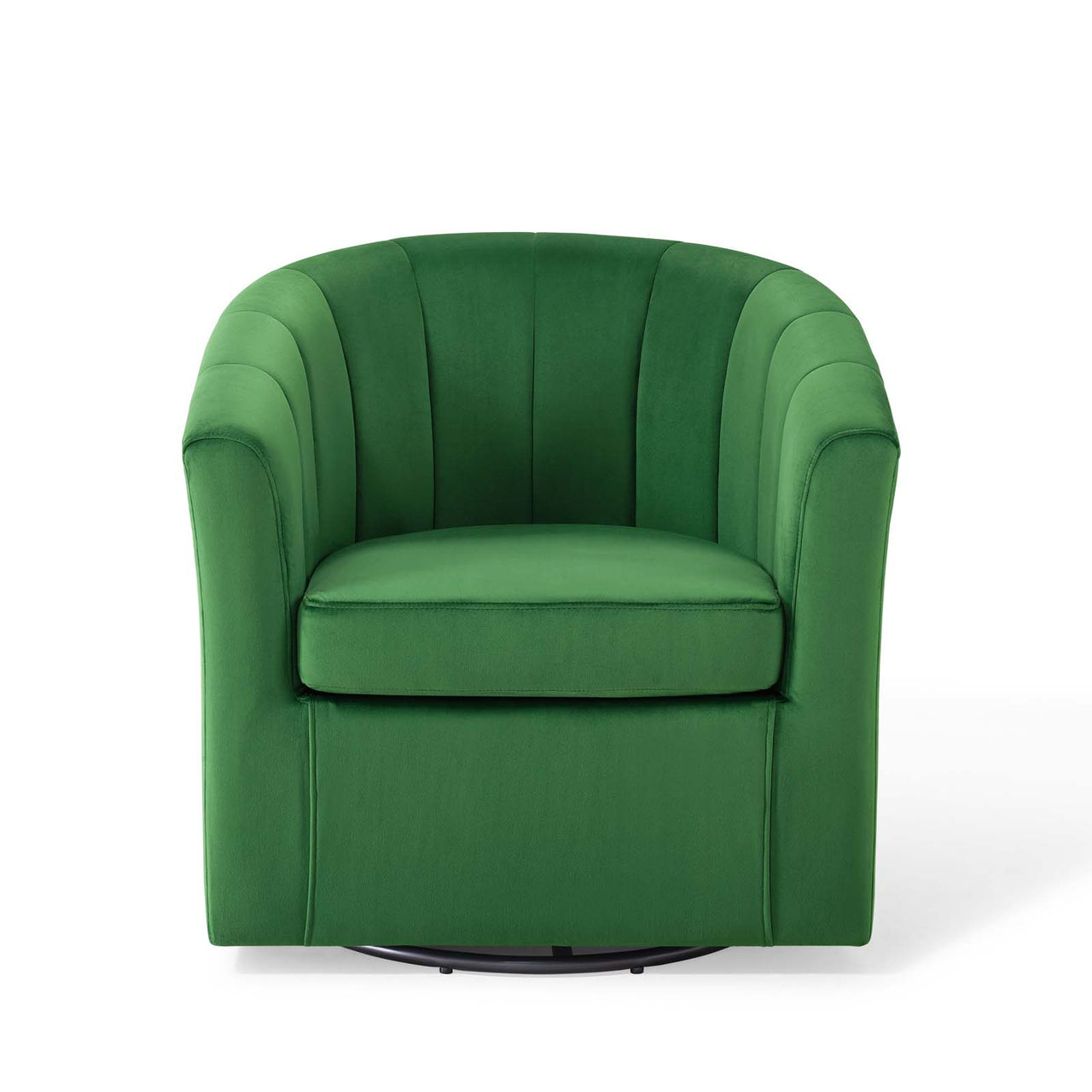 Alessa Upholstered Velvet Swivel Armchair, Emerald