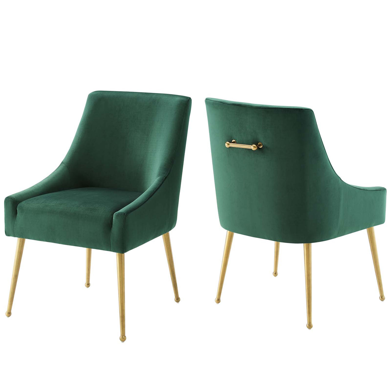 Virella Upholstered Velvet Dining Chair Set of 2, Green