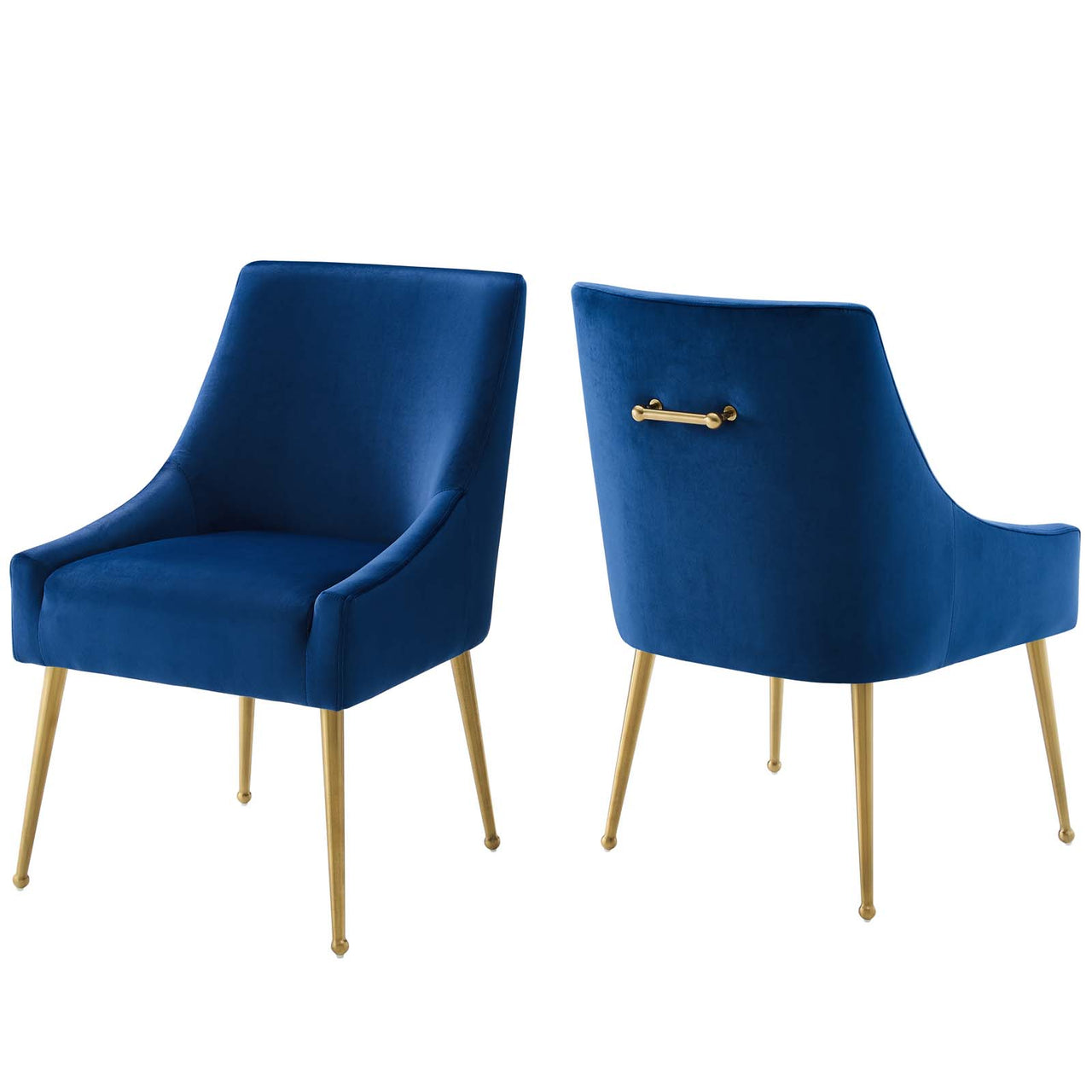 Virella Upholstered Velvet Dining Chair Set of 2, Navy