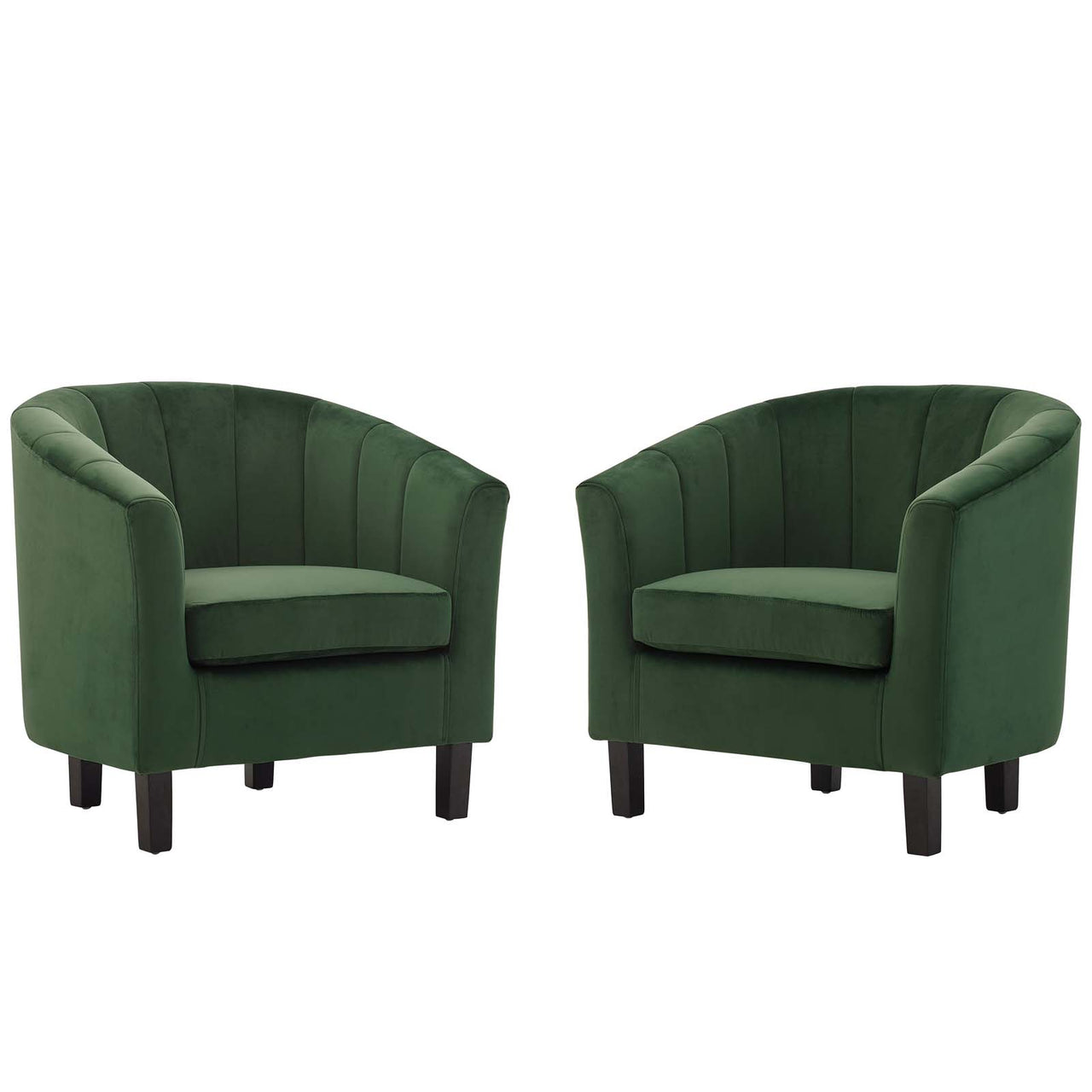 Alessa Upholstered Velvet Armchair Set of 2, Emerald