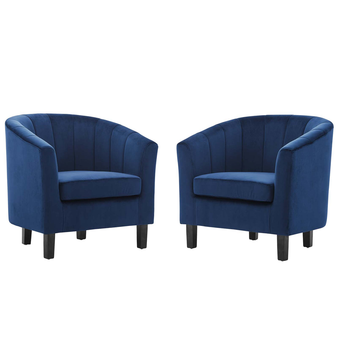 Alessa Upholstered Velvet Armchair Set of 2, Navy