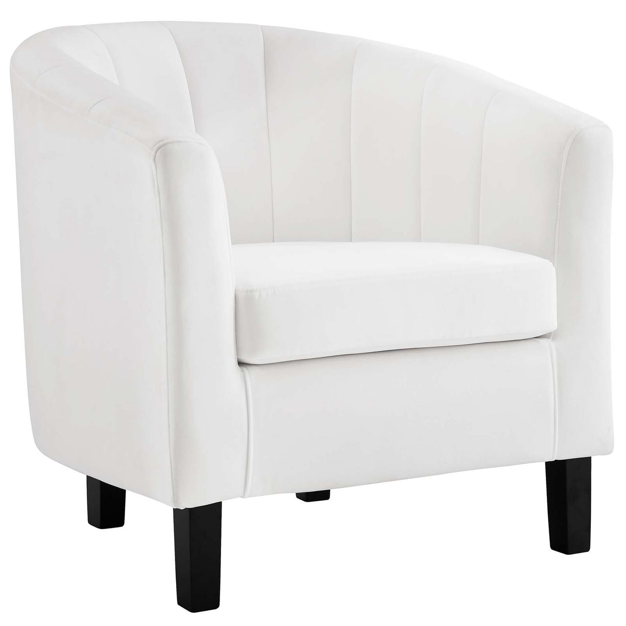 Alessa Upholstered Velvet Armchair Set of 2, White
