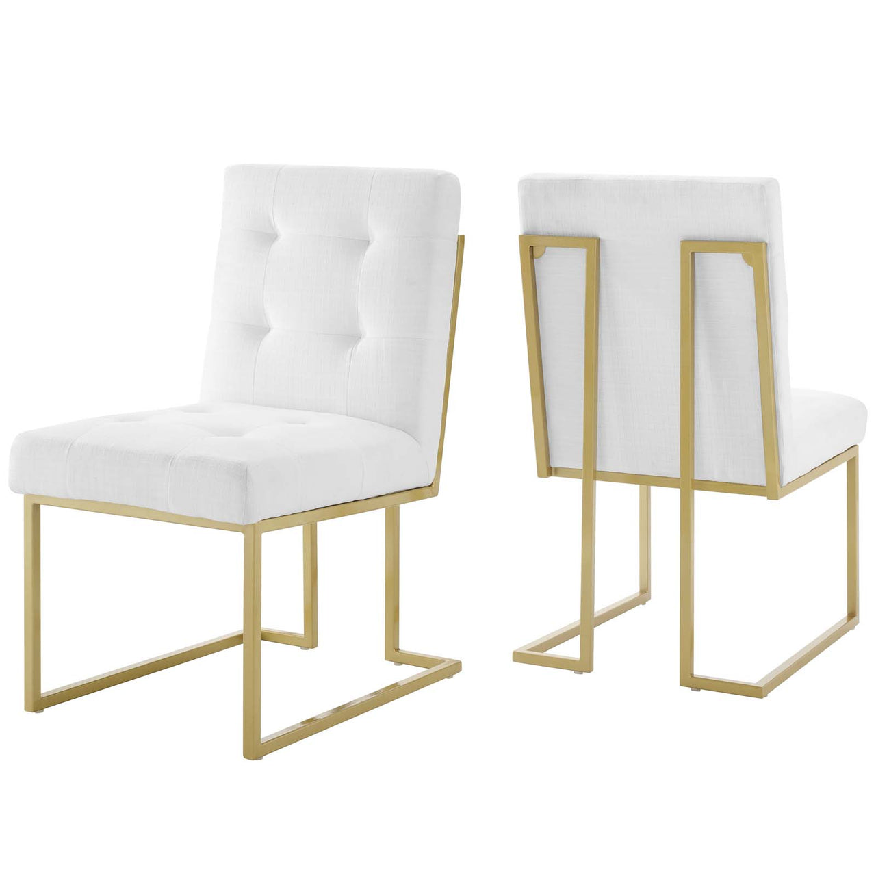 Circuit Upholstered Dining Chair Set of 2, White